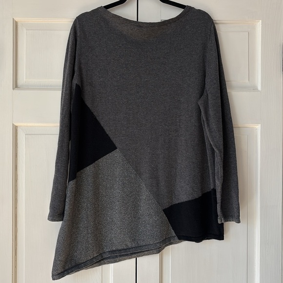 Chico's Size 3 Colorblock Metallic Sweater Knit Pullover Blocked Chicos Size XL - Picture 8 of 10